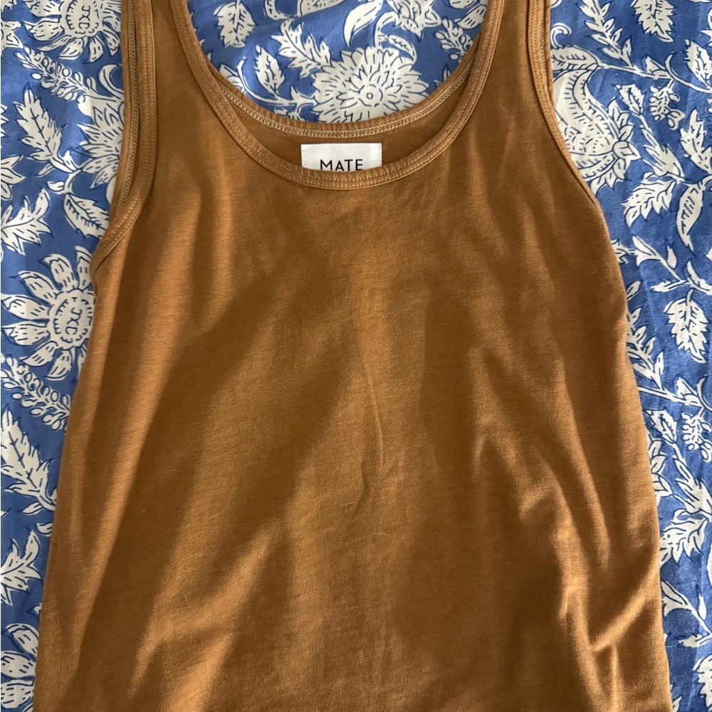 MATE the Label Brown Fitted Sleeveless Tank Top